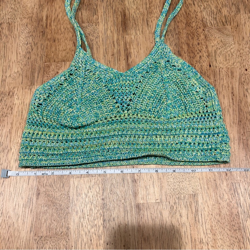 90s Indie Vibe Multicolor Knit Crop Tank Top Size S (Fits like a Junior S/XS)‎ - Picture 5 of 6